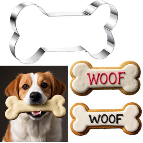 Teenyyou 7.5 x 4 Inch Extra Large Dog Bone Cookie Cutter Stainless Steel Metal Doggie Paw Footprint Treat Cookie Cutter Biscuit Mold for Sandwiches Fondant Homemade Treats