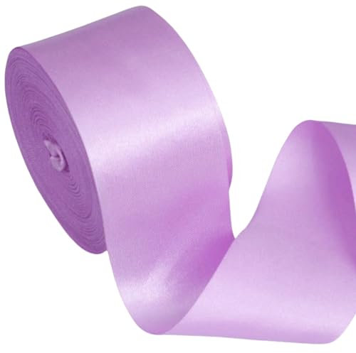 HSTWODE 100mm X 20m Satinband Geschenkband Schleifenband Seidenbänder Satinband Rollen Hochzeit Stoffband Dekoband Satin Bänder zum Basteln Geschenk Verpackung (lila)