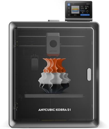 Anycubic Kobra S1 Impresora 3D con Estructura CoreXY Cerrada, Impresión Multicolor (4 a 8 Colores),Máximo 600mm/s de Alta Velocidad,Habilitación AI Mejorada, Realiza una Impresión Suave, 250*250*250mm