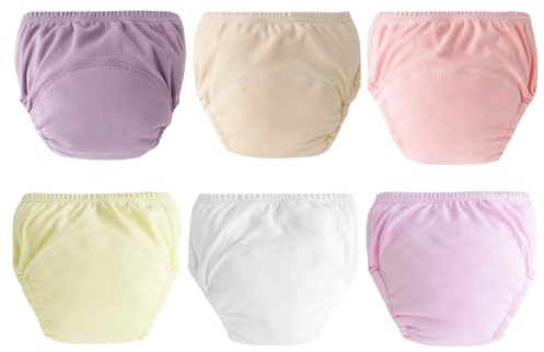 Happy Cherry 6 Stück Trainingshosen Baby Töpfchen Unterwäsche Mädchen Jungen Baumwolle Windelhosen Wasserdicht Wiederverwendbar Trainingshose 6-12 Monate
