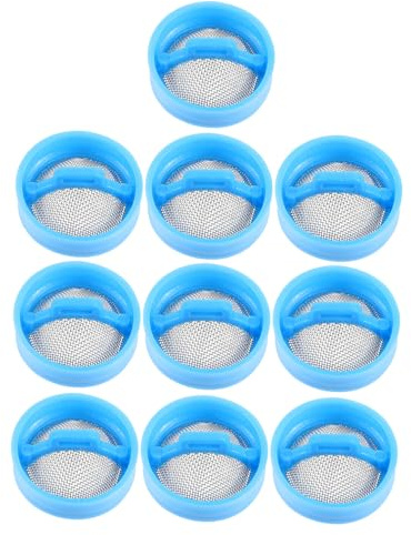 Washer Inlet Valve Filter Stainless Steel Blue 10pcs Strainers | Automatic Machine Valve Screen Set, Inlet Blockage Reduction, Easy Maintenance for Water Pipe Connection