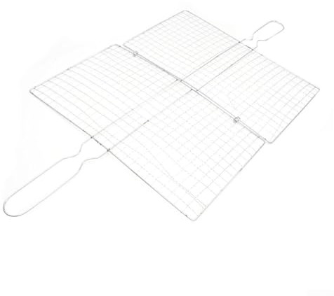 Cesta de parrilla de pescado para barbacoa, red de acero inoxidable para cocinar fácilmente carne y verduras