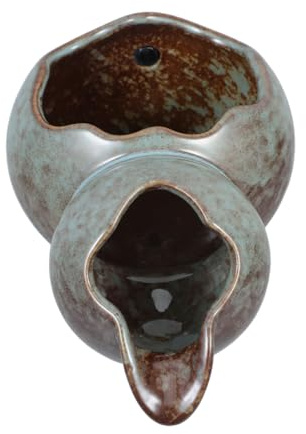CIYODO Cerámica Fuente de Jarra con Cascada Recirculante Fuente de Agua para Estanque Decoración Interior y Exterior Jarra de Mediana para Jardín y Oficina