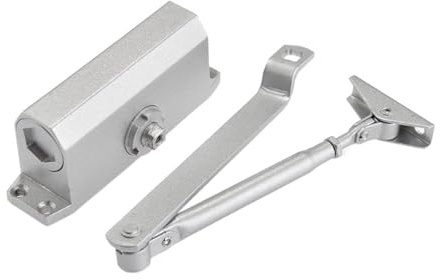 Chiudiporta regolabile in alluminio, 25-35 kg, sistema di sicurezza automatico con chiusura e chiusura, ideale per casa e ufficio