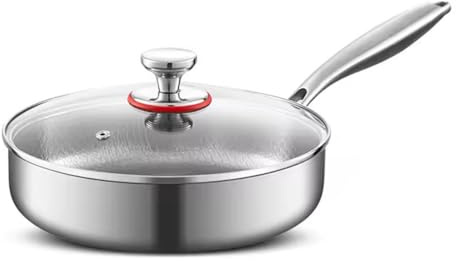 Sartén antiadherente de titanio ultrarresistente a los arañazos, 20 cm, sin PFOA ni PTFE, utensilios de cocina duraderos para una cocción perfecta, ideal para chefs caseros y comidas saludables