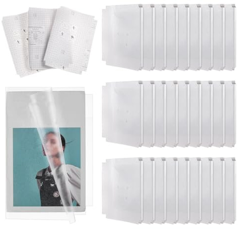 FINGERINSPIRE 30 Pcs Couverture Livre Plastique Adhésive 210x280mm 16K Protège-Livre Blanc pour Couvertures Livres Emballage Livre Imperméable pour Cahiers Romans Livres Film Couverture Transparent