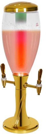 Distributeur de boisson avec réservoir à glace, 3 l, avec lumières colorées, tube à glace pour bars, bistro, fêtes
