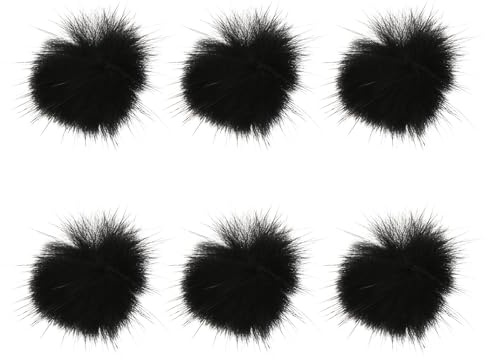 PRETYZOOM Adornos para Uñas de Peluche 6 Piezas Pequeños Decorativos Desmontables DIY para Mujeres y Niñas Arte de Uñas Moda Negro