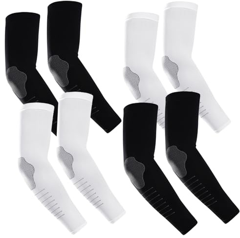 MLPKOI 4 Pares de Mangas de Hielo, Mangas del Brazo Protección UV Manguitos Proteccion Solar Mangas Deportivas de Compresión para Cubrir Brazos para Ciclismo Golf