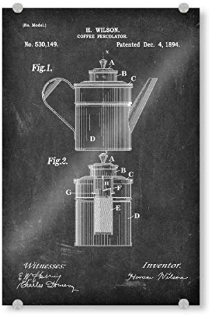 artboxONE Acrylglasbild 60x40 cm Essen & Trinken Kaffeetasse Patent (Tafel) - Bild küche coffeeshop Entwurf