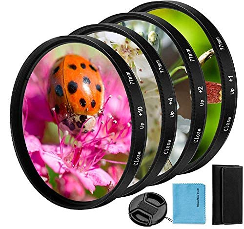 58mm Close-up Filter Kit 4 Pieces (+1,+2,+4,+10) Macro Filter Accessory Set with Pouch for Canon Nikon Sony Pentax Olympus Fuji DSLR Camera
