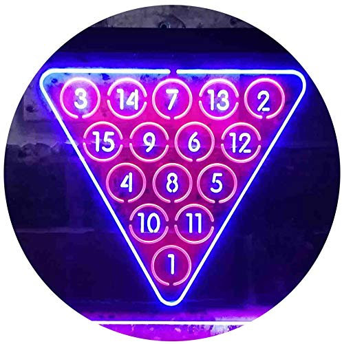 ADVPRO Snooker Pool Billiards Room Man Cave Dual Color LED Barlicht Neonlicht Lichtwerbung Neon Sign Rot & blau 400 x 300mm st6s43-i3584-rb