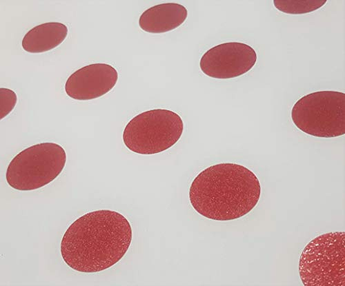 Kara.Grip Anti Rutsch Punkte in gekörnt klar/transparent oder farbig in verschiedenen Größen für Ihre Dusche oder Badewanne im Badezimmer (rot RAL 3003, 3 STK in 7 cm)