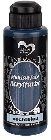 Ideen mit Herz Acrylfarbe Multisurface | Universalfarbe auf Wasserbasis | 120ml (nachtblau)