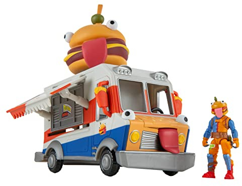 Fortnite Durrr Burger Food Truck – Véhicule Fonctionnel de 22,9 cm avec Figurine articulée Beef Boss de 6,3 cm