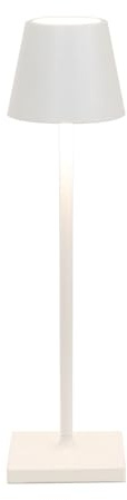 Zafferano, Poldina Micro Lampe, Kabellose, Wiederaufladbare Tischlampe mit Touch Control, Geeignet für Wohnzimmer und Außenbereich, Dimmer, 2200-3000 K, Höhe 27,5 cm, Farbe Weiß