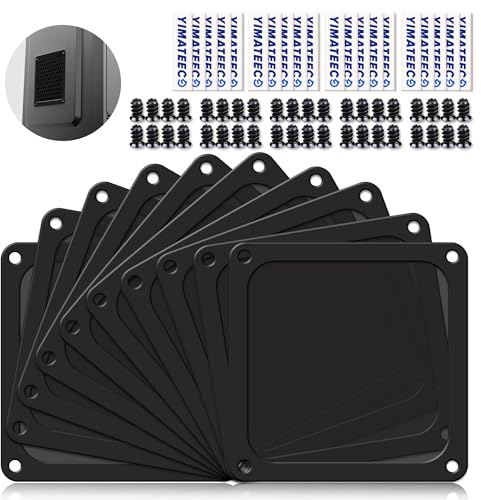 YIMATEECO PC-dammfilter Magnetfläktfilter 120mm, 10 Nylondammfilter för datorfodral Kylarfilter för datorfodral (Nyl, 120x120mm, 10st, svart)