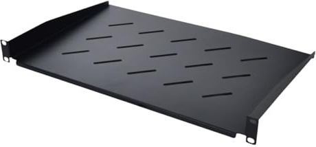 Koscom Connect Fachboden für Netzwerkschrank 19 Zoll I Server Rack Ablage | Ablagefach (BxTxH) 483x300x45 mm I 1 HE Einlegeboden zum Festeinbau ab 300 mm Tiefe I Traglast 25 kg (Schwarz)