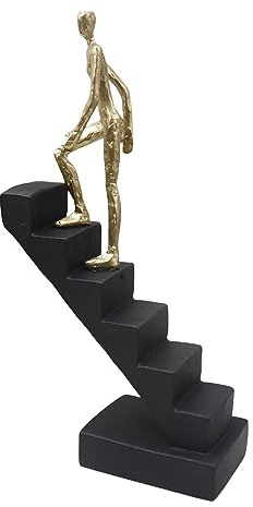 F Fityle Kletterleiter-Statue, Denker-Figur, Schreibtisch-Ornament aus Kunstharz, kreative Treppen-Figur, Leiter-Skulptur für Studio, Tischdekoration, Büro, Stil b