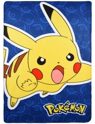 Pokémon Couverture, Plaid Design Pikachu, Couverture pour Canapé-Lit, Plaid Polaire Douce et Chaude, Cadeau pour Enfants et Adolecents, 100 x 150 CM