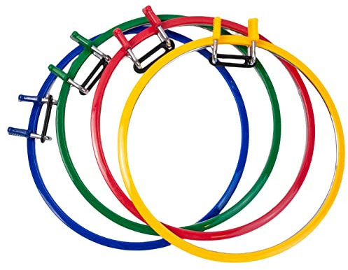 Frühlings-Stickrahmen, 4 Stück Metall-Stickrahmen, mehrfarbiger Stickrahmen, Nähwerkzeug für Erwachsene, Kinder und Haushalt