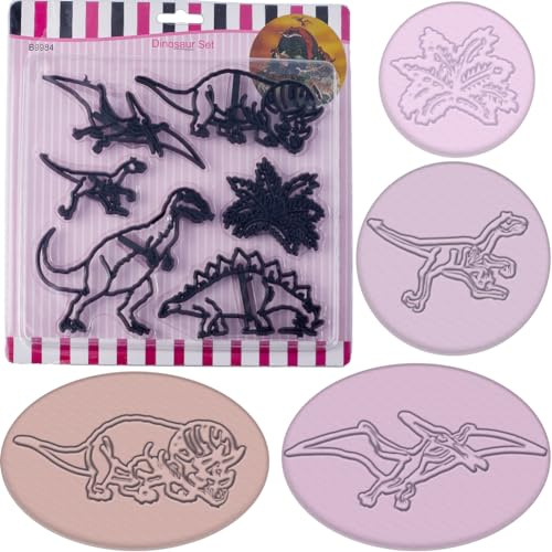 CRASPIRE 10 pcs Emporte-Pièces en Forme de Dinosaure en Plastique pour Fondant, Moule Détaillé pour Anniversaire, Mariage, Art, Pâtisserie, Artisanat, Pâte, Argile, Décoration DIY