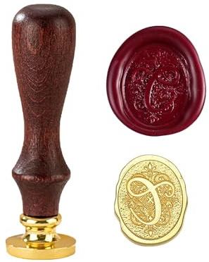 TBXqian Initial C Wachs-Siegel-Stempel, Vintage Letter Seal Wachs-Siegel-Stempel mit abnehmbarem Messingkopf und Holzgriff für Party Einladungen/Geschenkpapier/Umschläge/Weihnachten Thanksgiving