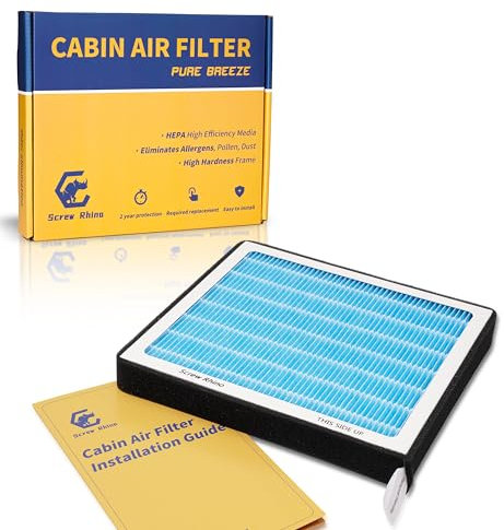 Screw Rhino Cabin HEPA Air Filter CF12935 Replacement For Jeep Grand Cherokee 2022 2023 2024,Grand Cherokee L 2021 2022 2023 2024.Do Not Fit:Grand Cherokee 2021 and Grand Cherokee WK 2022
