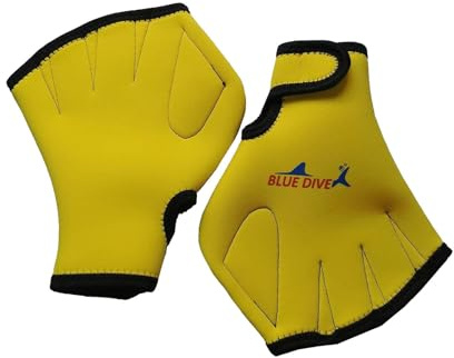 harayaa Schwimmhandschuhe, Schwimmhandschuhe mit Schwimmhäuten, Tauch- und Schnorchelflossen-Handhandschuhe für Kinder und Erwachsene, Gelb