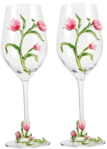 MOLUCKFU Copas De Vino Tulipán Decorativas Perfectas Para Eventos Cristal Resistente