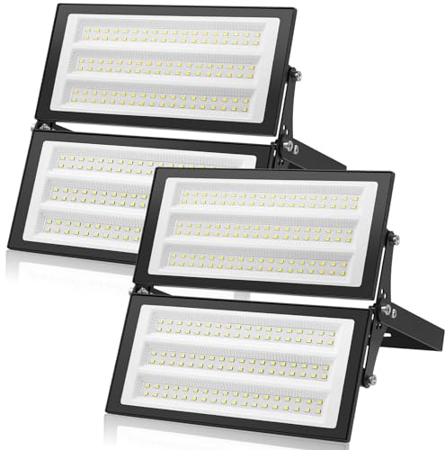 Sararoom 2 Pièces 200W Projecteur LED Extérieur, 20000W Super Brillant Spot LED Exterieur 6500K Blanc Froid, IP66 Imperméable Eclairage de Sécurité pour Patio, Jardin, Garage