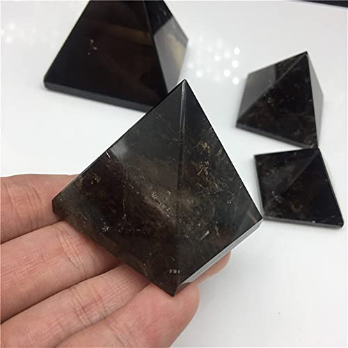 AUOQKQUT Cristal Naturel Brut Naturel Quartz fumé Pyramide thé Cristal Quartz Pyramide minerai Pierres précieuses Pierre Cristal PEIQIYIN décoration d'intérieur(Color:4cm)