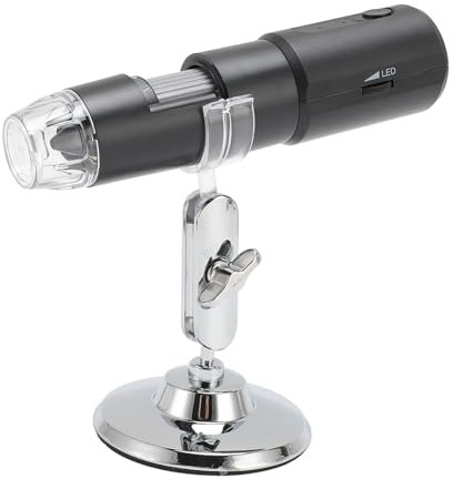 Drahtloses Digitales Mikroskop, 1000 X 8 LEDs, WiFi, Tragbares -Münzmikroskop mit Verstellbarem Ständer, USB-Mikroskop-Kameralupe für für Android-Telefon, Tablet-PC