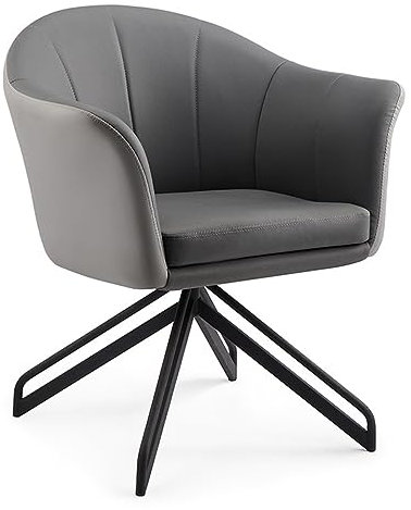 CRBUDY Bürostuhl ohne Rollen, Sessel mit mittelhoher Rückenlehne, moderner Drehsessel, Schminkstuhl, breite Sitzfläche, Computer-Arbeitsstuhl für Wohnzimmer/Schlafzimmer/Heimbüro (Farbe: