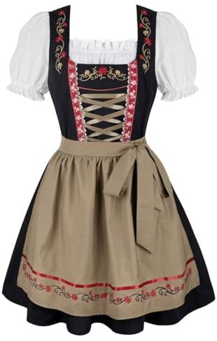 Grebrafan Robe Oktoberfest Femme Dirndl Costume Bavarois Braun S