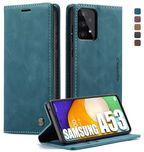 Lxisxcna Handyhülle für Samsung Galaxy A53 5G Hülle Klappbar Premium PU Lederhülle Klapphülle Kartenfach Standfunktion Schutzhülle für Samsung A53 5G Flip Case Wallet Tasche Cover (Blau)