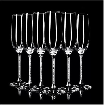 Bicchieri Champagne Tazza da champagne di lusso leggera da 230 ml Set di flute da champagne di fascia alta for uso domestico Coppa da champagne in vetro cristallo 6 pezzi Bicchiere di Champagne(A)