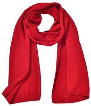 Ornrjfll Damen Wollschal Weicher Strickschal für Damen und Herren Rot Schal, rot, Einheitsgröße