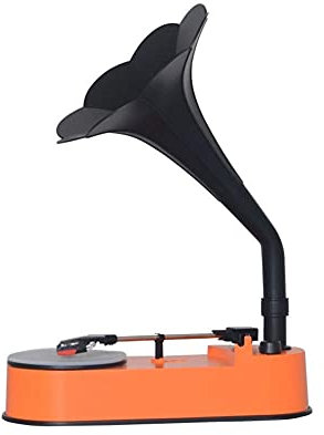AYCDL Grammofono, Giradischi retrò con Altoparlante a Tromba per Dischi a 33/45 Giri, Mini grammofono Che Supporta la Riproduzione Bluetooth,Orange
