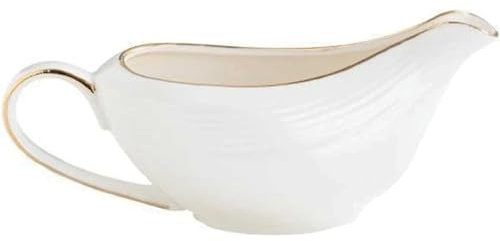 Saucière en porcelaine blanche avec poignée ergonomique, Design élégant pour servir de délicieuses sauces/vinaigrettes/sauces 220ML