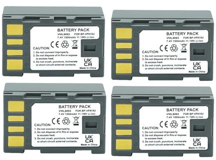 Lithium Battery 1Pc BN-VF815 BN-VF815U BN VF815 Battery ，Compatible For JVC， GZ-HD3, HD5, HD6, HD7, HD10, HD30, Everio GC-PX10 PX100 D720US D720EK(4pcs)