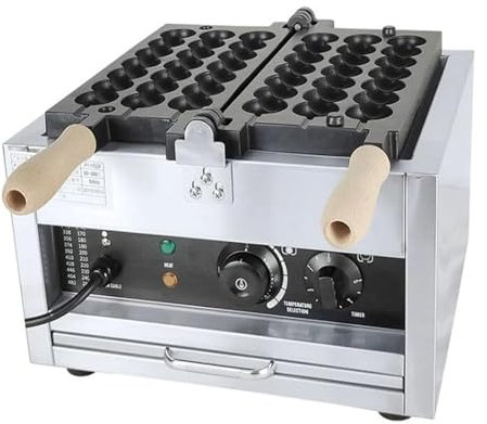 Electric Bubble Skewer Waffle Ball Machine, 1400W Non-Stick Ball Shape Waffle Iron Skewer, Double-heating Stainless Steel Egg Cake Machine with Time & Temp Control, for Home Kitchen Snack Pancake