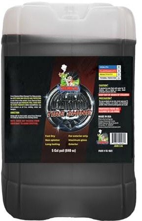 Crazy Chemical Black Diamond Tire Shine 5 Gallons - Extreme Gloss, Long Lasting, No Sling, Wet Look