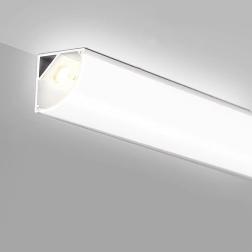 Moldura de corona de luz LED para decoración de techo/pared, difusor de aluminio de arco para iluminación indirecta, pista de cala para gabinete/arandela de pared