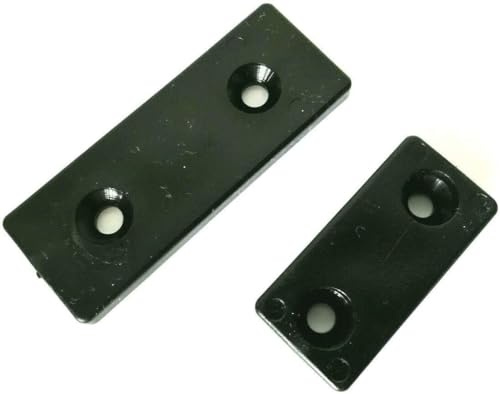 4X Möbelgleiter zum Schrauben - Kunststoff Gleiter mit 2 Bohrungen zum Anschrauben, Schwarz (40 x 20 x 5 mm)