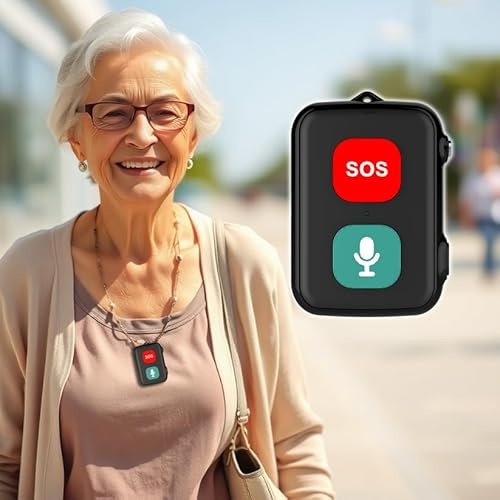 Localizador GPS SOS para Mayores con Sensor Anti-caída, Impermeable IP67, Llamadas Bidireccionales, Geo-cerca, Recordatorio de Medicamentos, Incluye Aplicación de Seguimiento en Inglés (SOS One)