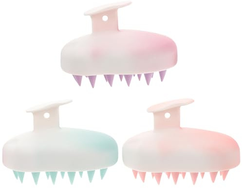 Générique 3pièces Petite Brosse à Shampoing pour Massage du Chevelu et Lavage des Cheveux Exfoliante et Portable