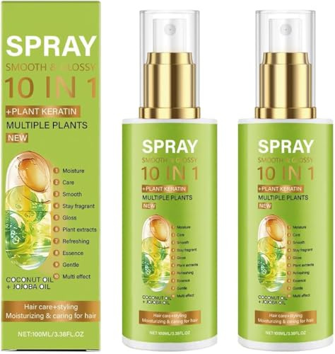 10-in-1 Glättungs- und Glanzspray, reduziert Haarausfall, Volumen, natürlicher Glanz, geschmeidig und glänzend nach der Anwendung, erfrischende und nicht fettende Formel, für alle Haartypen
