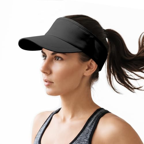 DRESHOW Sport Sun Visor Hat Women Men Empty Top Baseball Cap Elastic Breathable UV Protection Summer Sun Hat for Running Golf Tennis Hiking