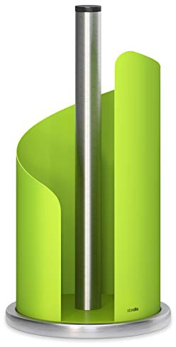 stardis Design Küchenrollenhalter Edelstahl matt H 30 Ø15 cm Rollenhalter Papierrollenhalter für Küchenrolle Halter stehend Grün